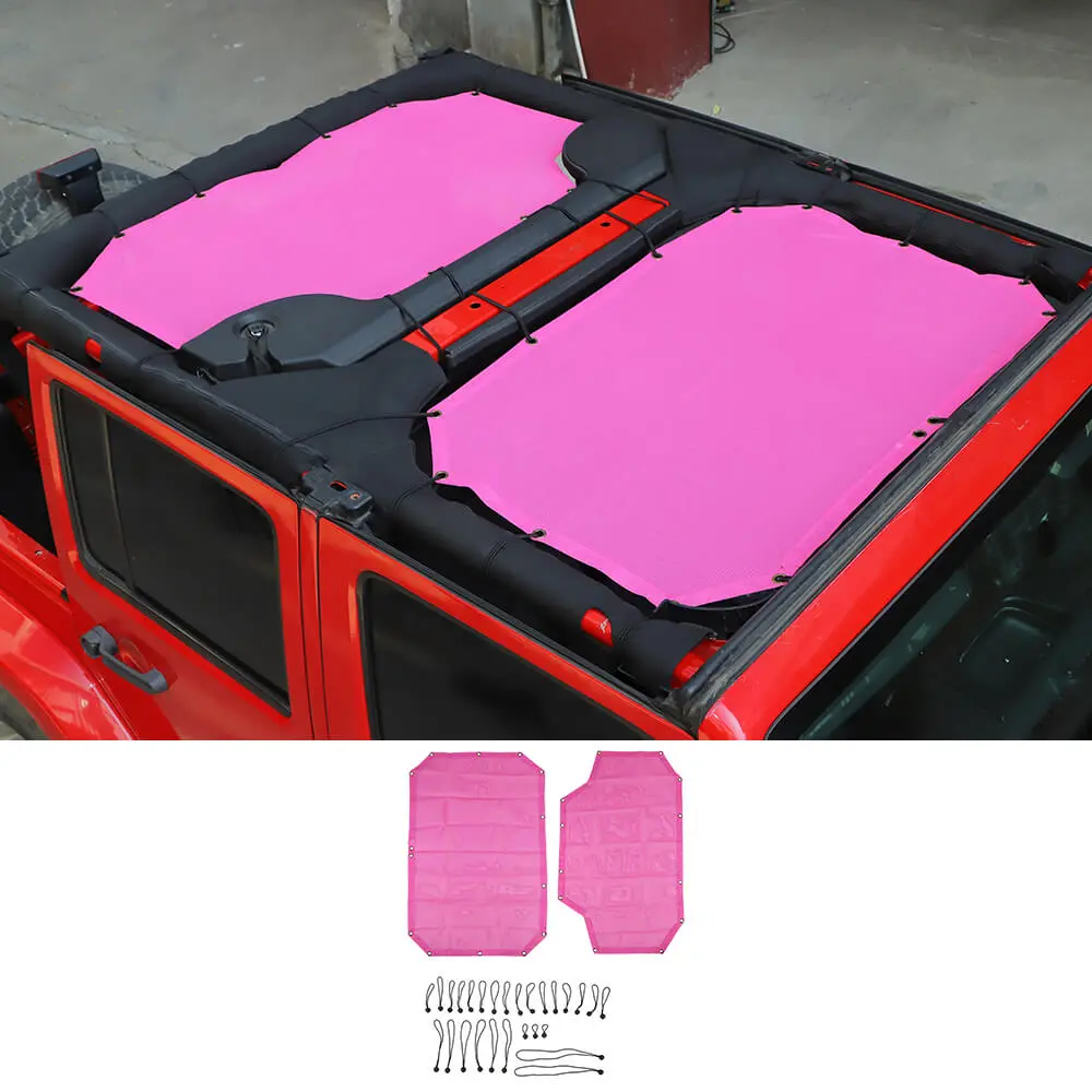 For 2007-2018 Jeep Wrangler JKU 4 Door Front & Rear Mesh Bikini Top Sunshade – UV Protection Soft Roof Cover - Image 19