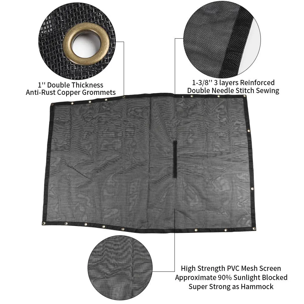 For 2018+ Jeep Wrangler JL JLU 2 Door Mesh Shade Top Cover UV Protection Polyester Durable Sun Shade Long Size - Image 10