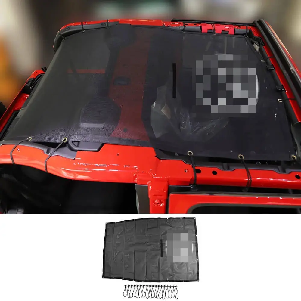 For 2018+ Jeep Wrangler JL JLU 2 Door Mesh Shade Top Cover UV Protection Polyester Durable Sun Shade Long Size - Image 13