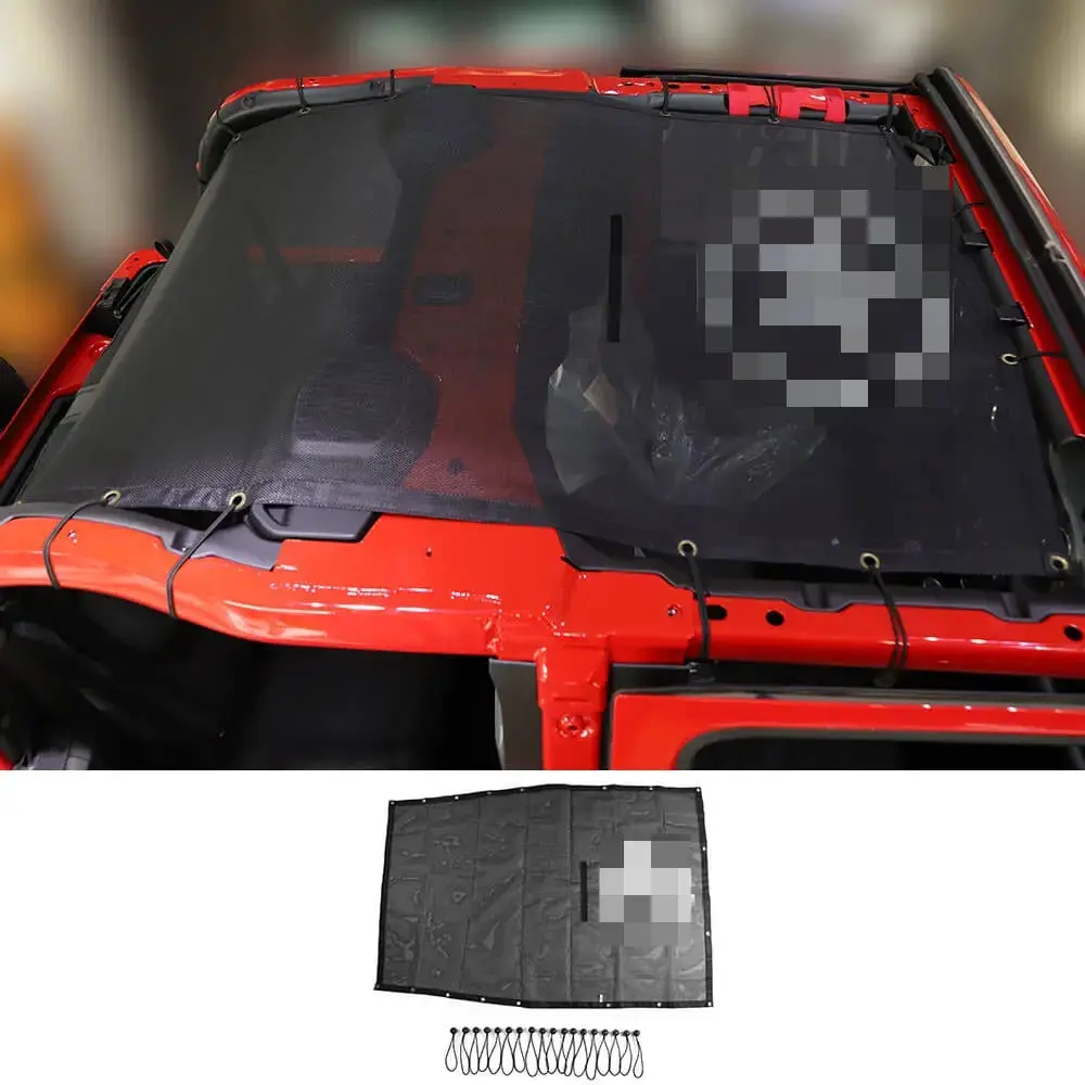 For 2018+ Jeep Wrangler JL JLU 2 Door Mesh Shade Top Cover UV Protection Polyester Durable Sun Shade Long Size - Image 14