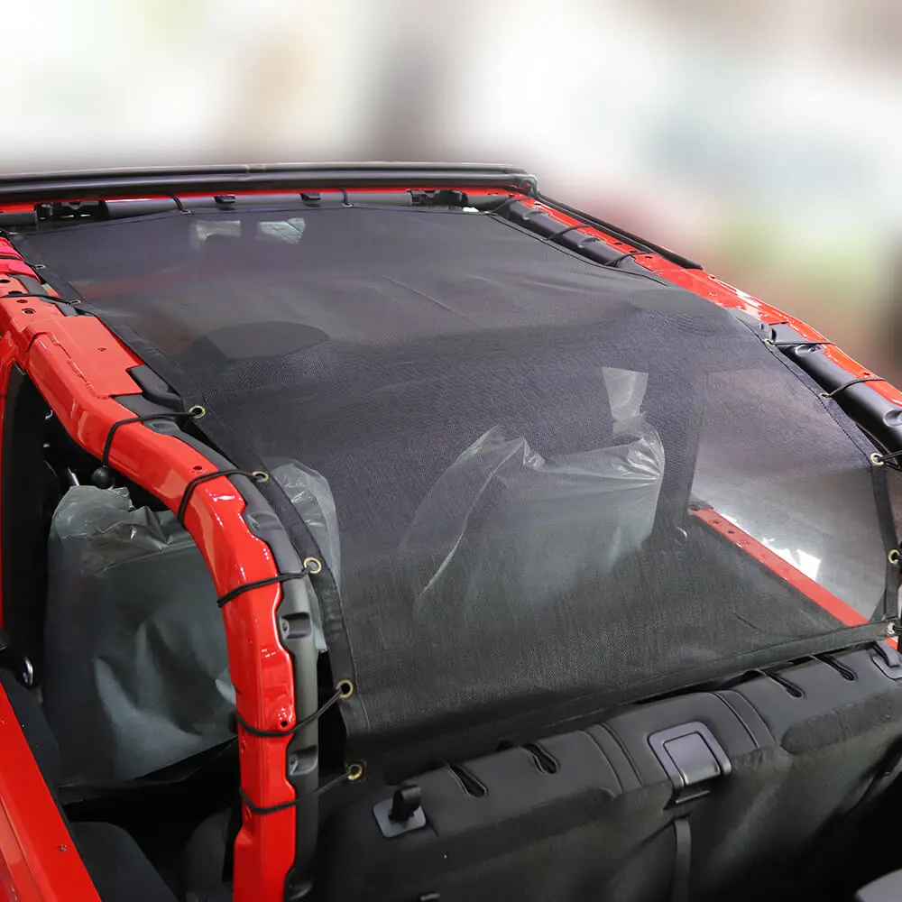 For 2018+ Jeep Wrangler JL JLU 2 Door Mesh Shade Top Cover UV Protection Polyester Durable Sun Shade Long Size - Image 4