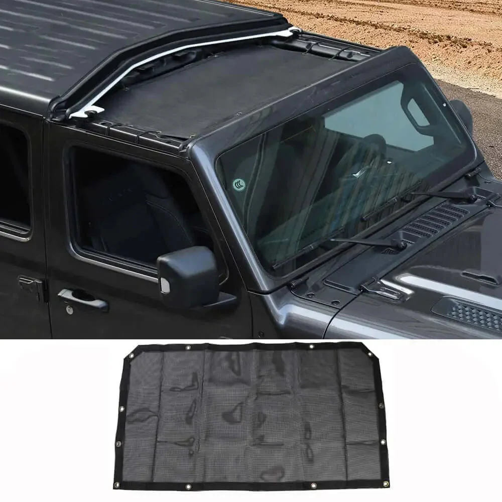 For 2018+ Jeep Wrangler JL JLU & Gladiator JT Half-Length Mesh Bikini Top Sunshade – UV Protection Soft Roof Cover - Image 14