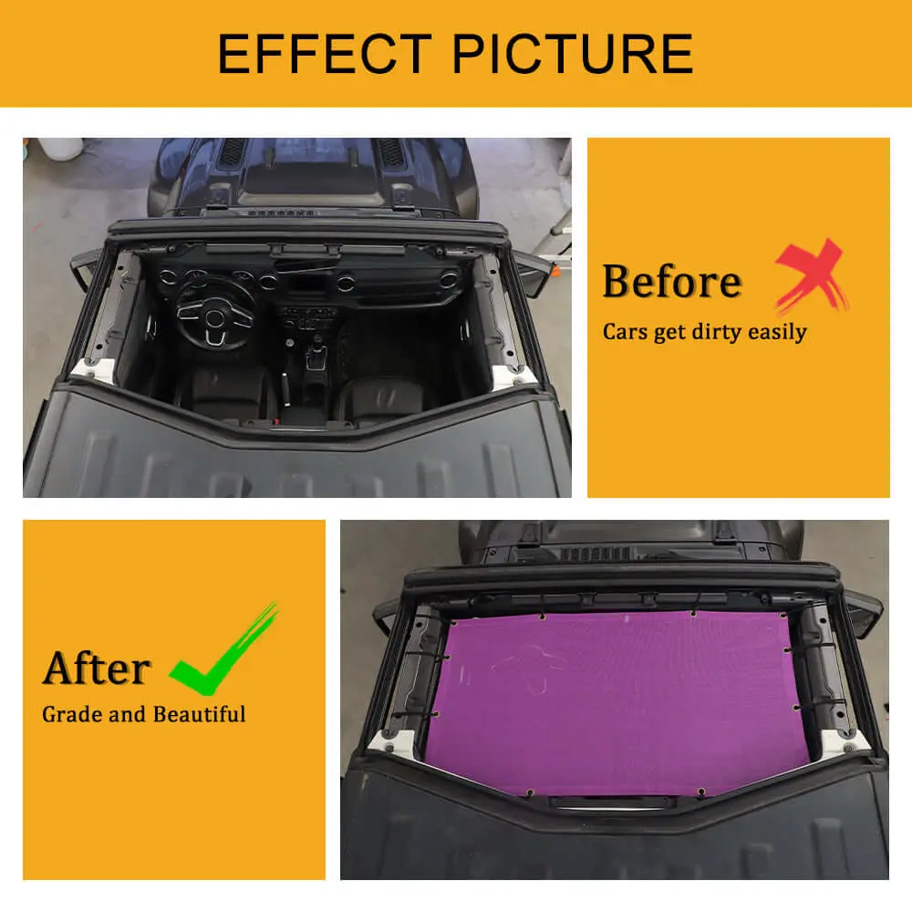 For 2018+ Jeep Wrangler JL JLU & Gladiator JT Half-Length Mesh Bikini Top Sunshade – UV Protection Soft Roof Cover - Image 2