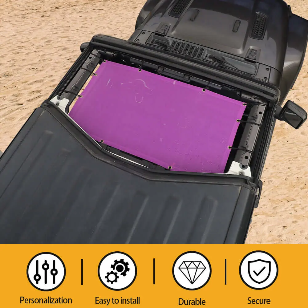 For 2018+ Jeep Wrangler JL JLU & Gladiator JT Half-Length Mesh Bikini Top Sunshade – UV Protection Soft Roof Cover - Image 7