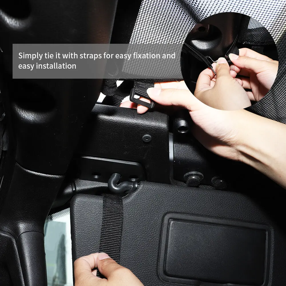 For 2018+ Jeep Wrangler JLU 4-Door Sunshade Mesh Sun Shade Top UV Protection Bikini Top Full Length with PU Leather - Image 13