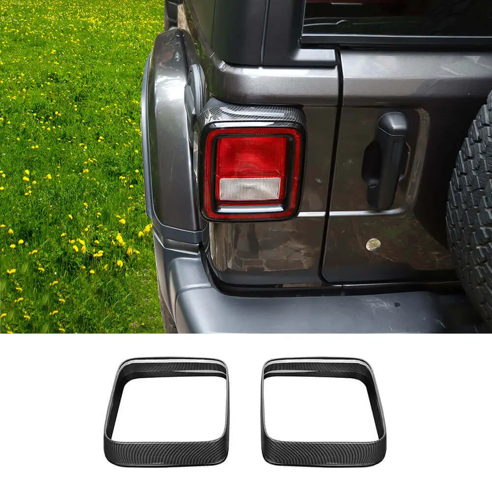 For 2018+ Jeep Wrangler JL JLU Tail Lamp Bezel Guard Cover Protector Trim (Applicable halogen lamps)