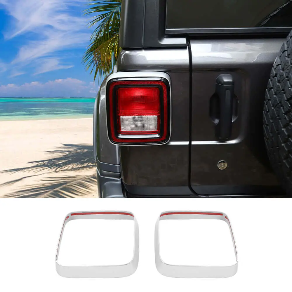For 2018+ Jeep Wrangler JL JLU Tail Lamp Bezel Guard Cover Protector Trim (Applicable halogen lamps) - Image 10