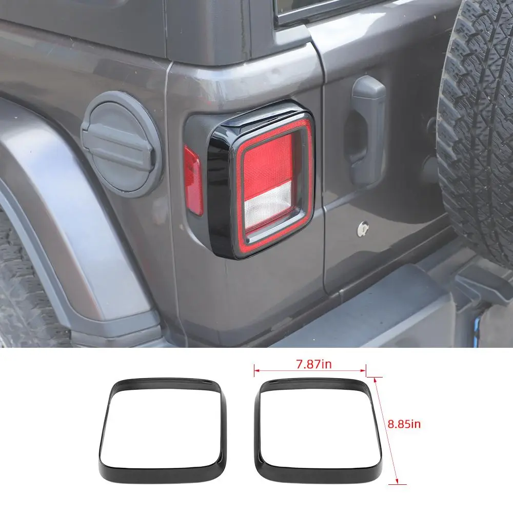 For 2018+ Jeep Wrangler JL JLU Tail Lamp Bezel Guard Cover Protector Trim (Applicable halogen lamps) - Image 11