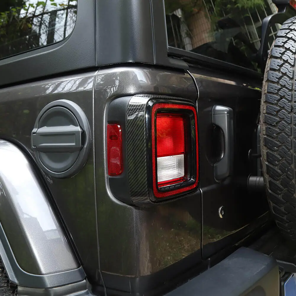For 2018+ Jeep Wrangler JL JLU Tail Lamp Bezel Guard Cover Protector Trim (Applicable halogen lamps) - Image 4