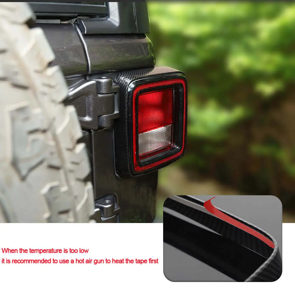For 2018+ Jeep Wrangler JL JLU Tail Lamp Bezel Guard Cover Protector Trim (Applicable halogen lamps) - Image 5