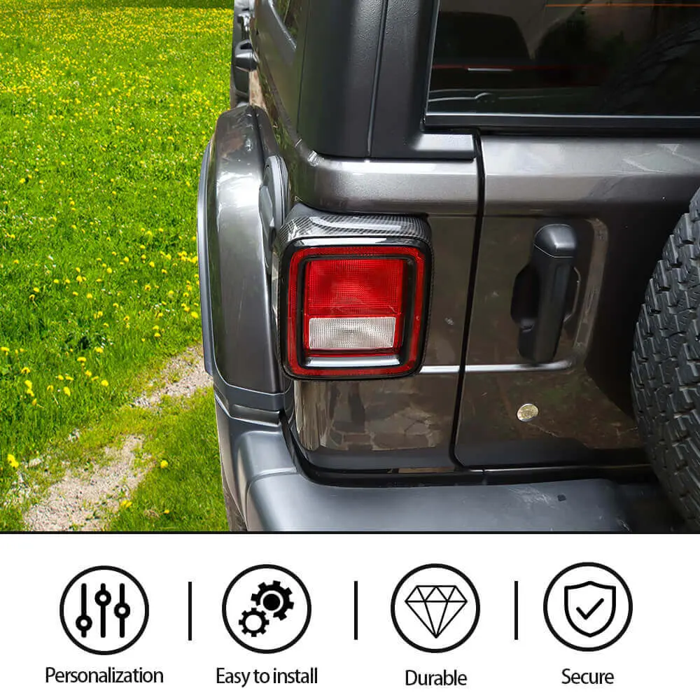 For 2018+ Jeep Wrangler JL JLU Tail Lamp Bezel Guard Cover Protector Trim (Applicable halogen lamps) - Image 6