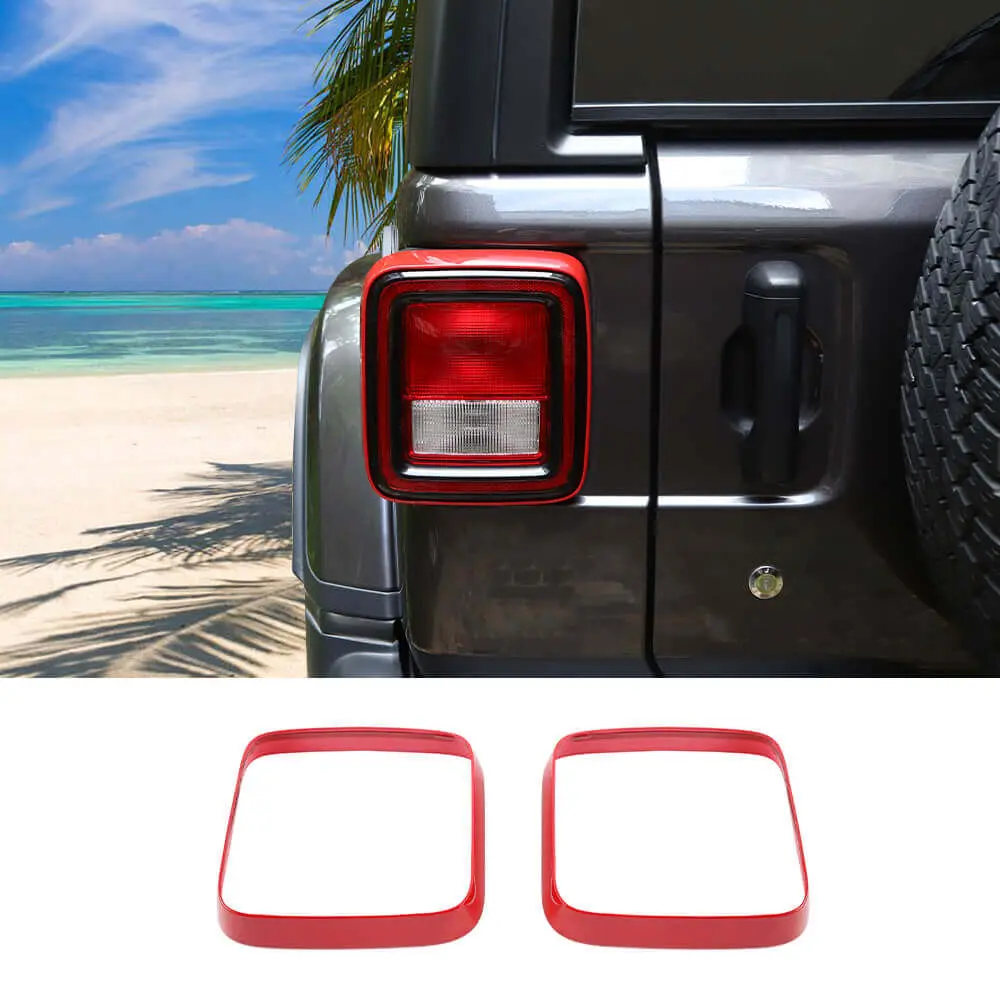 For 2018+ Jeep Wrangler JL JLU Tail Lamp Bezel Guard Cover Protector Trim (Applicable halogen lamps) - Image 9