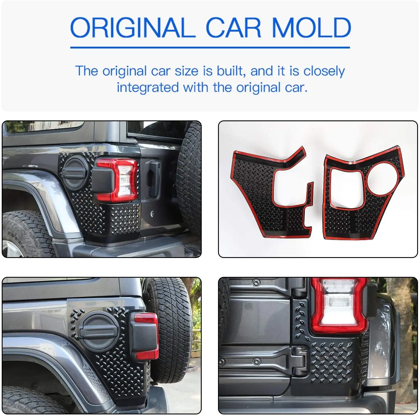 For 2018+ Jeep Wrangler JL JLU Rear Taillight Body Armor Corner Guards - Image 3