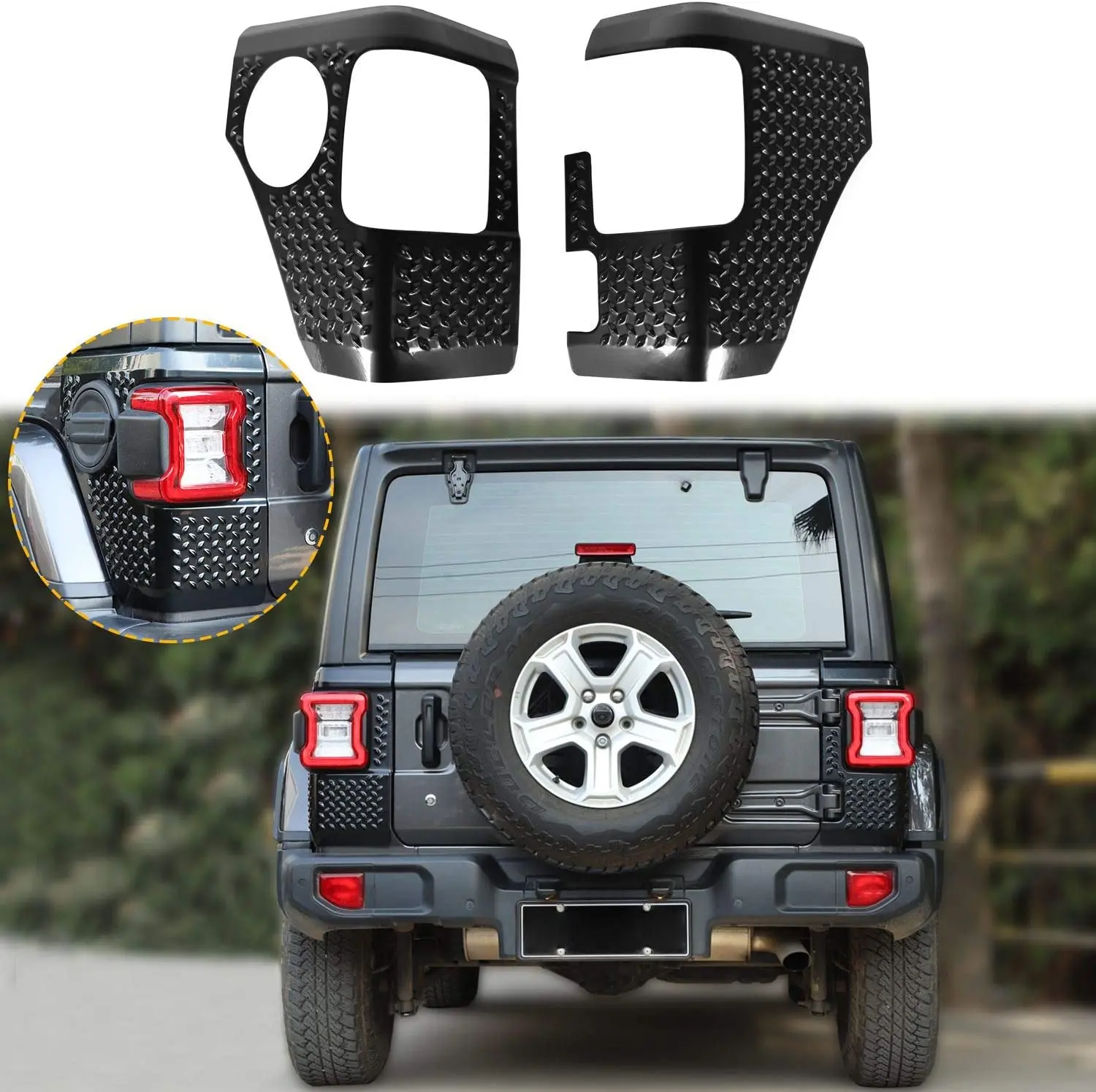 For 2018+ Jeep Wrangler JL JLU Rear Taillight Body Armor Corner Guards - Image 8