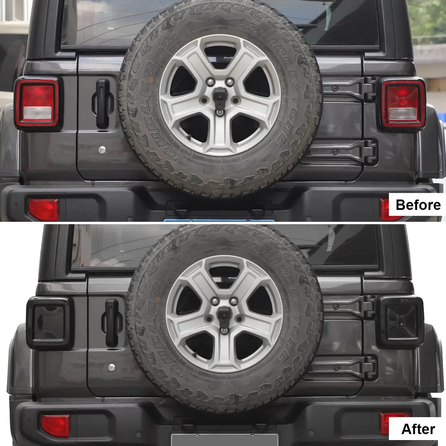 For 2018+ Jeep Wrangler JL JLU Smoked Tail Light Cover Halogen Lamp Guards Trim - Image 2
