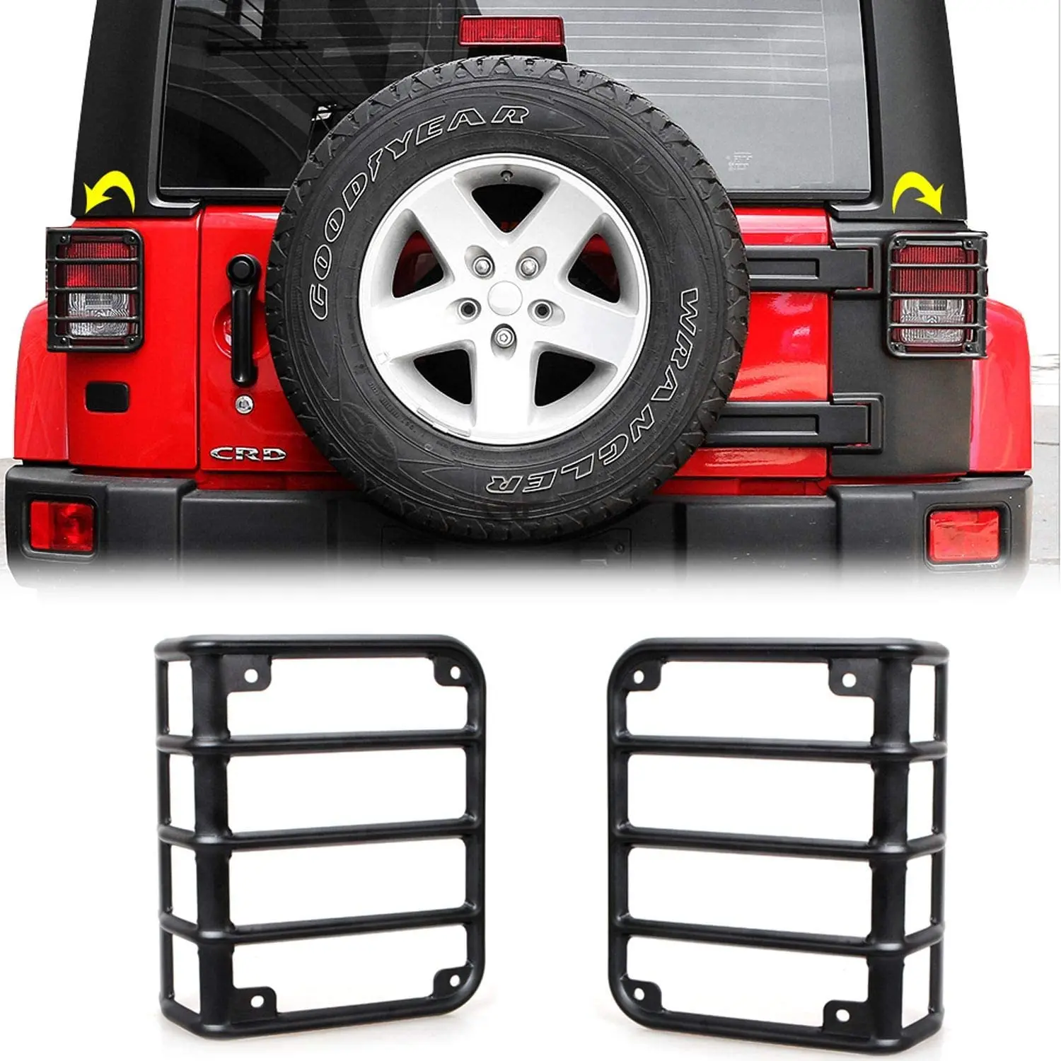 For 2008-2018 Jeep Wrangler JK JKU Tail Light Guard Rear Light Protector - Image 7