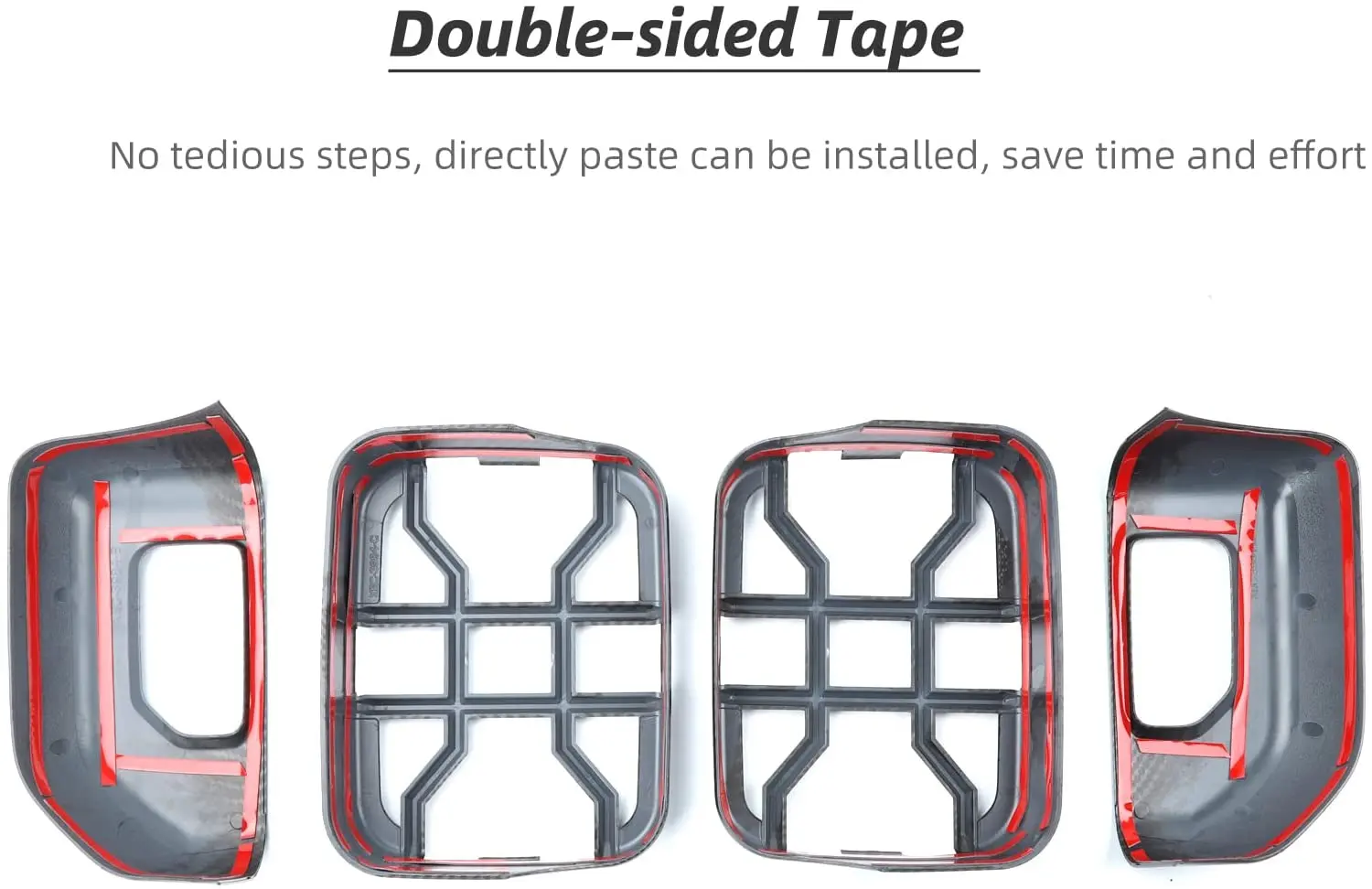 For 2018+ Jeep Gladiator JT Tail Light Guards Rear Light Cover Protector, Carbon Fiber Halogen Lamp - Image 5