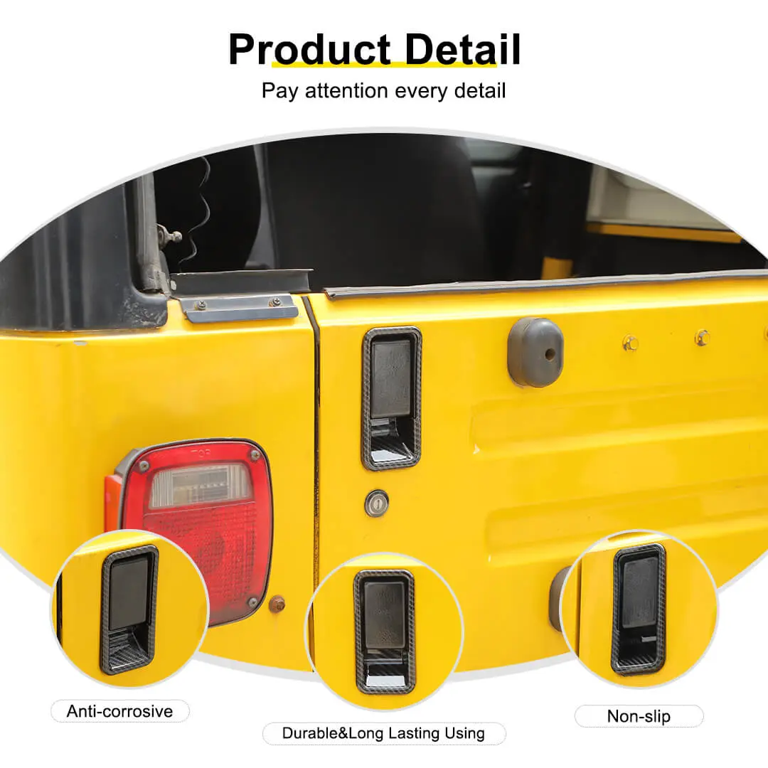 For 1997-2006 Jeep Wrangler TJ Tailgate Exterior Door Rear Trunk Grab Handle Bowl Cover Trim - Image 7
