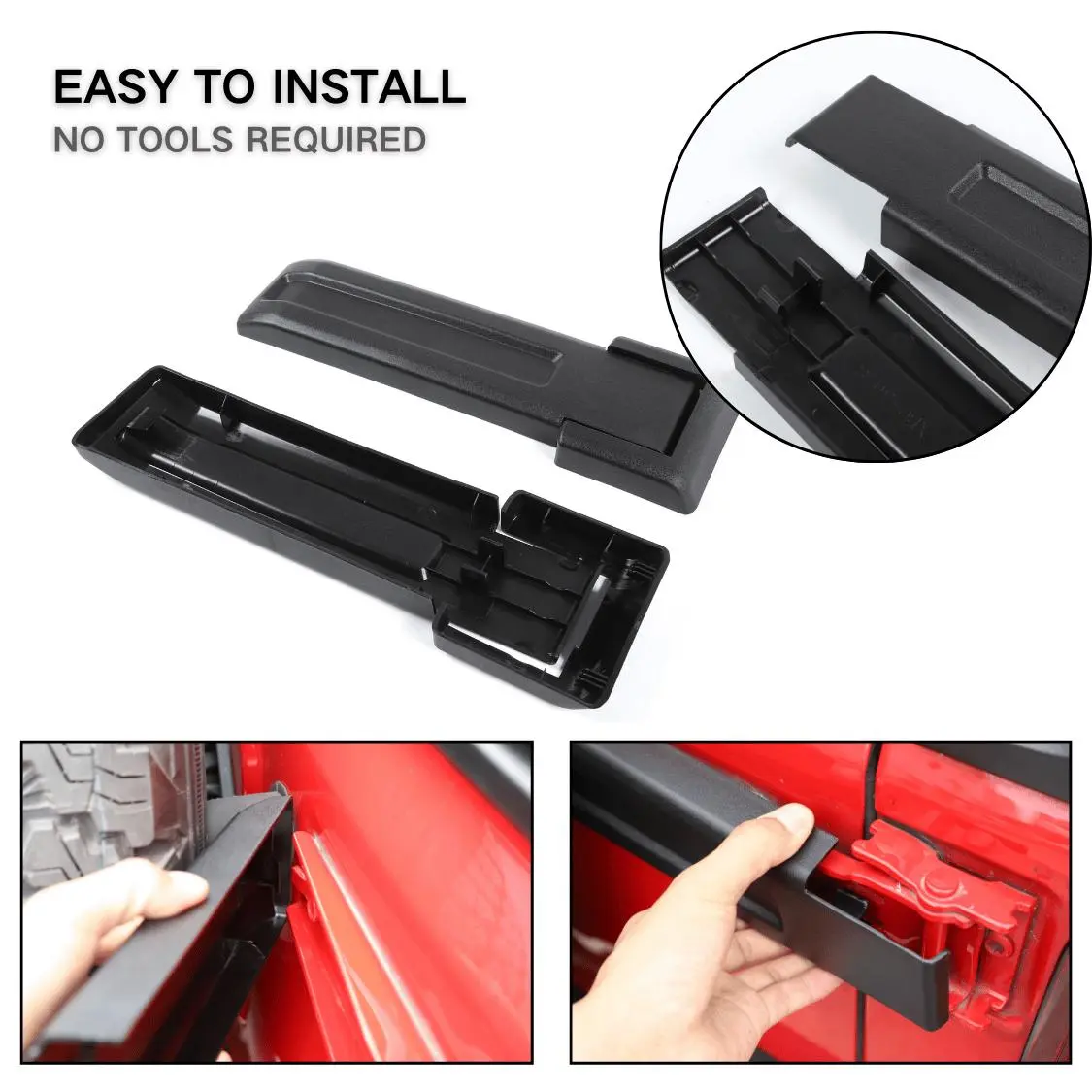 For Jeep Wrangler JK JKU Tailgate Hinge Cover Spare Tire Rear Original Style Door Hinge Liftgate Trim - Image 5