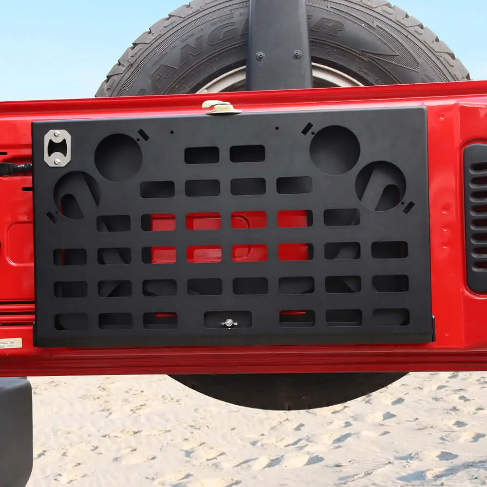 For Jeep Wrangler JK JL 2/4 Door Tailgate Table Metal Storage Rack Foldable Cargo Shelf - Image 3