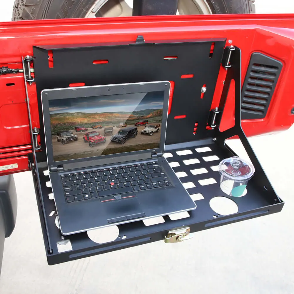 For Jeep Wrangler JK JL 2/4 Door Tailgate Table Metal Storage Rack Foldable Cargo Shelf - Image 5