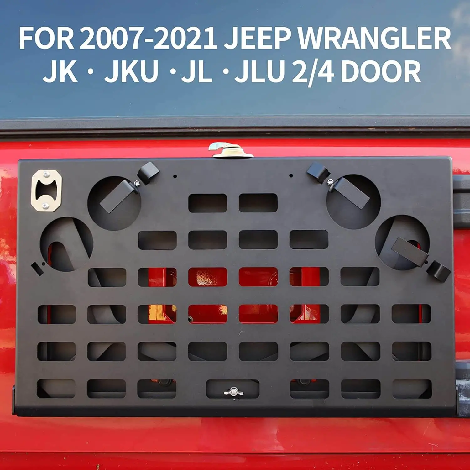 For Jeep Wrangler JK JL 2/4 Door Tailgate Table Metal Storage Rack Foldable Cargo Shelf - Image 6