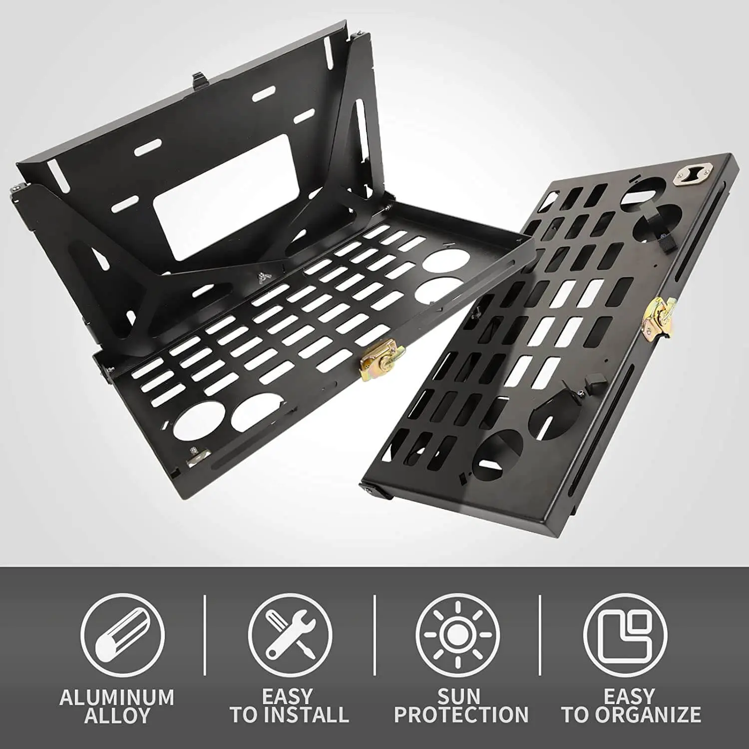 For Jeep Wrangler JK JL 2/4 Door Tailgate Table Metal Storage Rack Foldable Cargo Shelf - Image 9