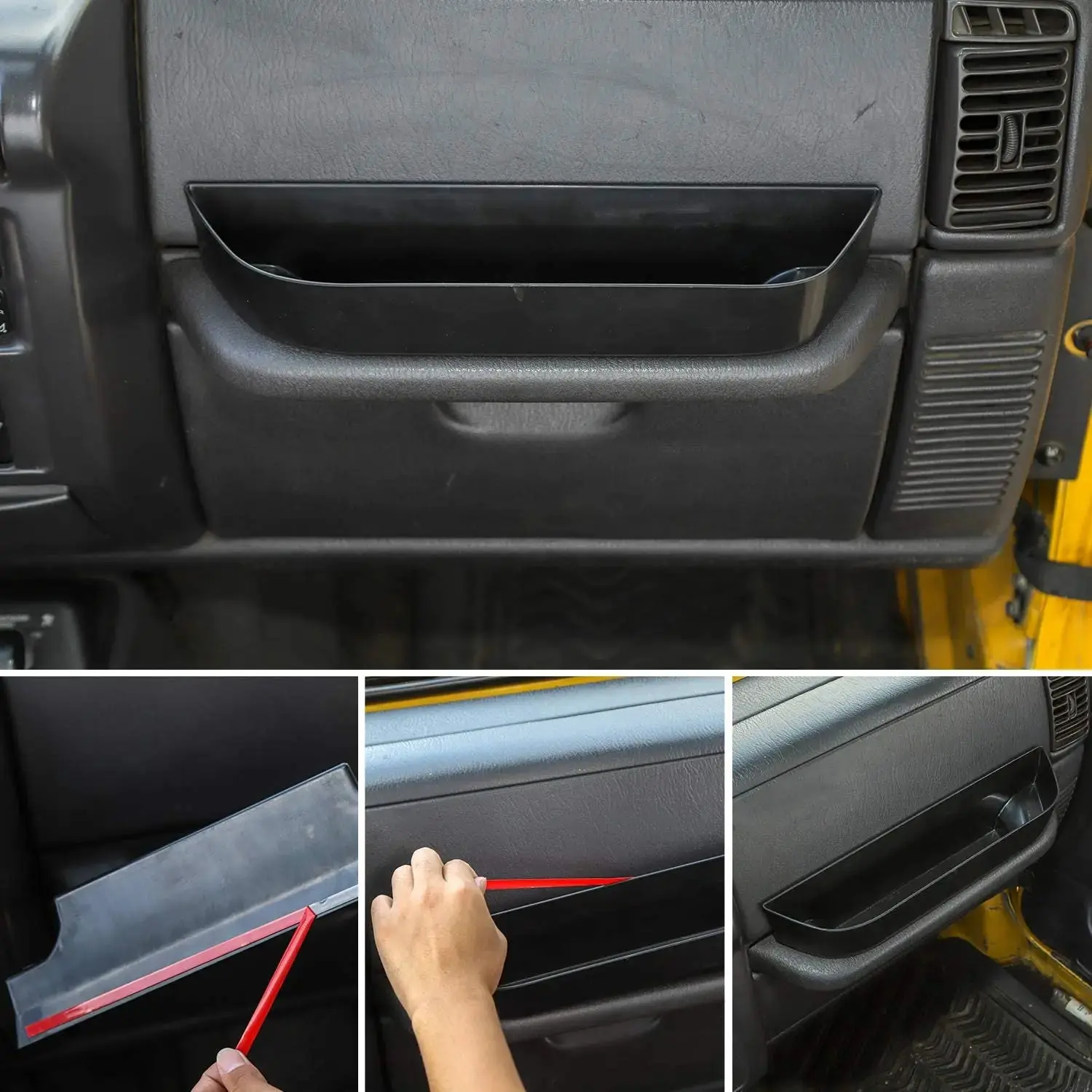 For 1997-2006 Jeep Wrangler TJ Passenger Co-Pilot Grab Bar Storage Box Tray Organizer - Image 4