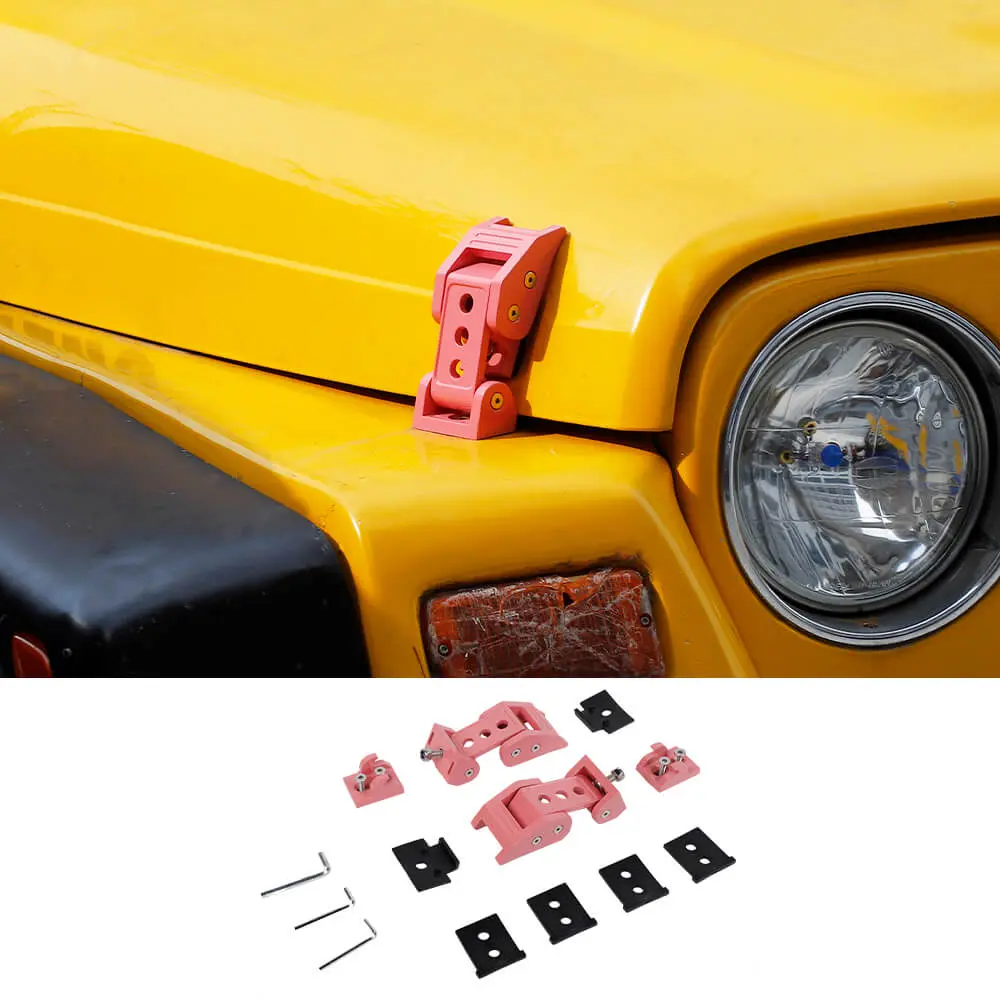 For 1997-2006 Jeep Wrangler TJ Hood Latches Lock Catch Cover Kit - Image 11