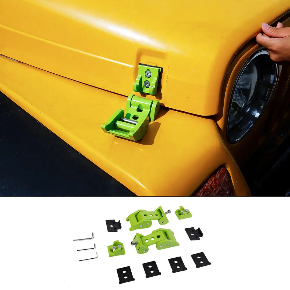 For 1997-2006 Jeep Wrangler TJ Hood Latches Lock Catch Cover Kit - Image 12