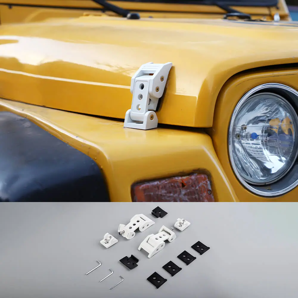 For 1997-2006 Jeep Wrangler TJ Hood Latches Lock Catch Cover Kit - Image 13