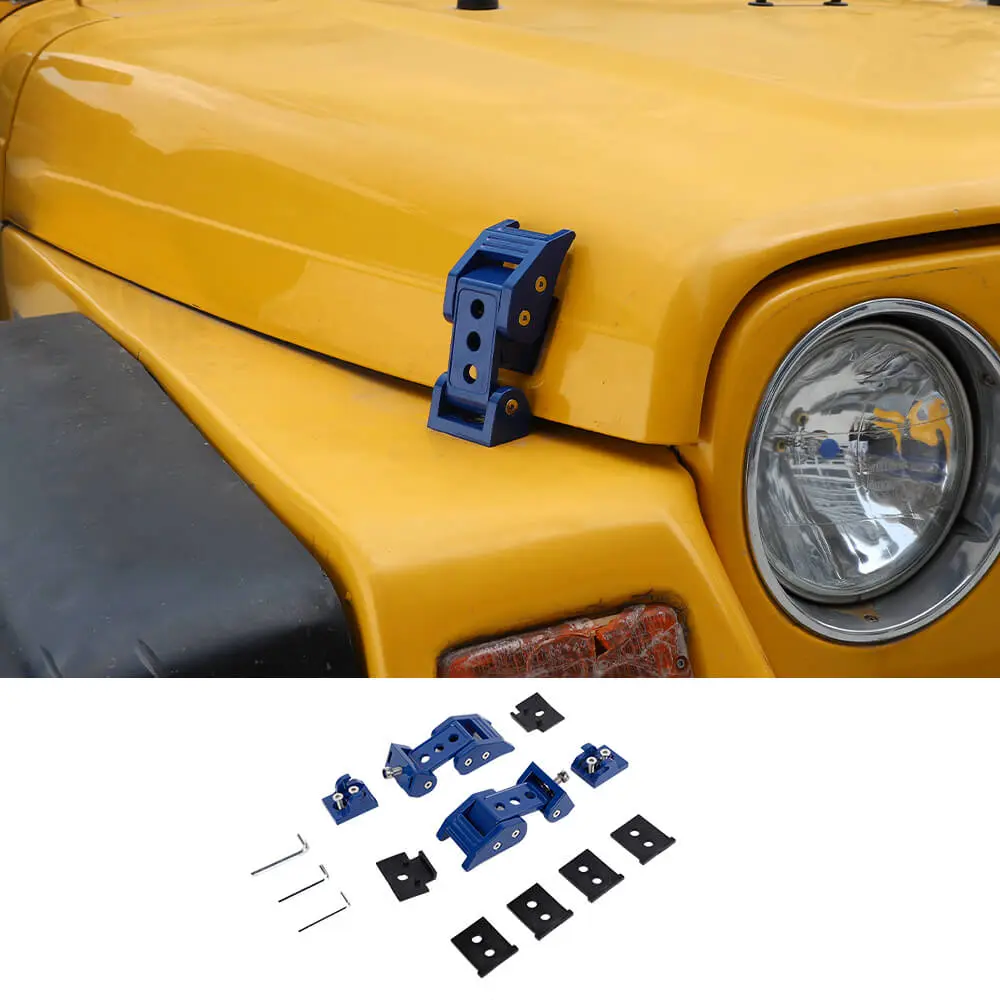 For 1997-2006 Jeep Wrangler TJ Hood Latches Lock Catch Cover Kit - Image 8