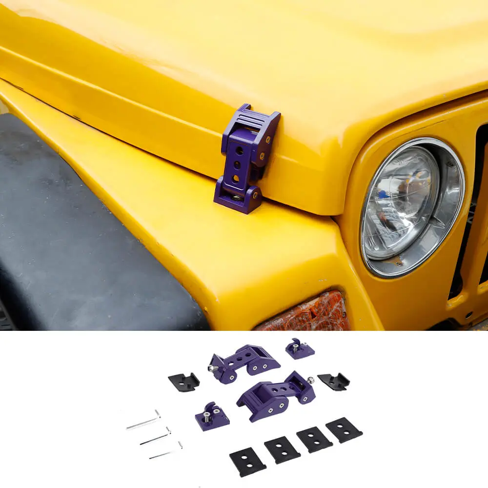 For 1997-2006 Jeep Wrangler TJ Hood Latches Lock Catch Cover Kit - Image 9