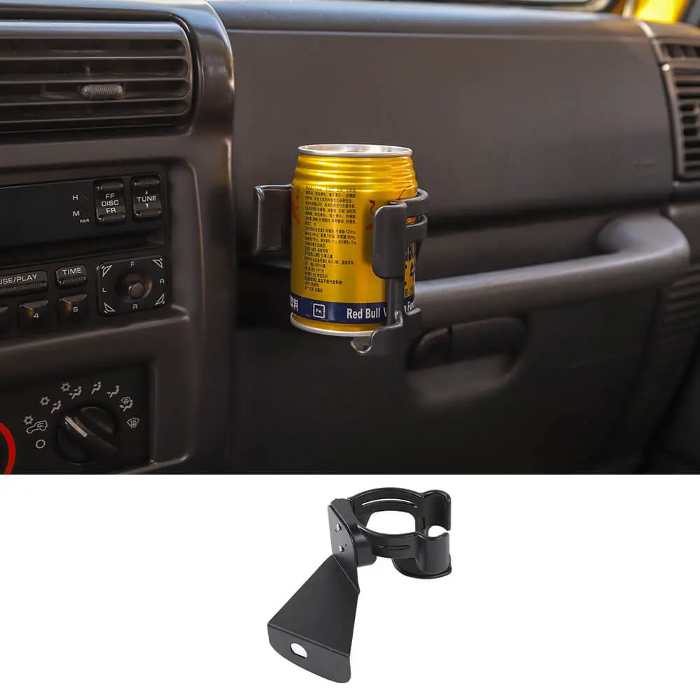 For 1997-2006 Jeep Wrangler TJ Multi-Function Drink Cup Phone Holder, 2 in 1 Bolt-on Stand Bracket Organizer