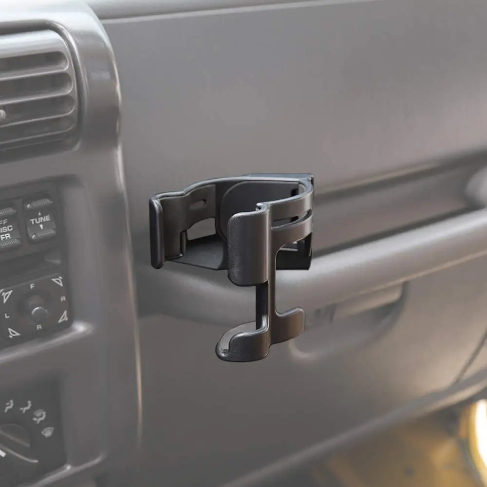For 1997-2006 Jeep Wrangler TJ Multi-Function Drink Cup Phone Holder, 2 in 1 Bolt-on Stand Bracket Organizer - Image 6