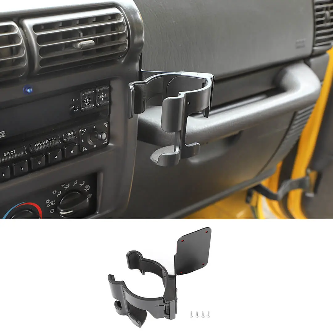 For 1997-2006 Jeep Wrangler TJ Multi-Function Drink Cup Phone Holder, 2 in 1 Bolt-on Stand Bracket Organizer - Image 7