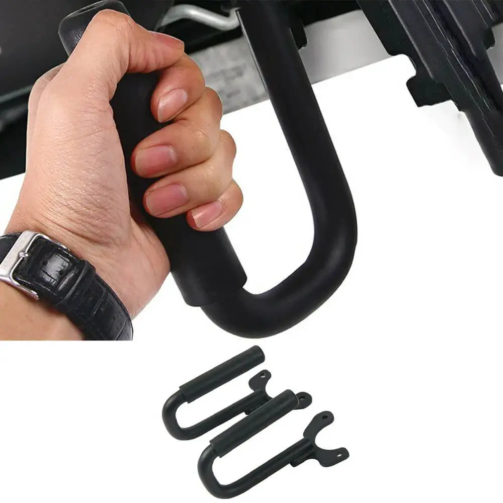 For 1997-2007 Jeep Wrangler TJ Top Grab Handles Front Grab Bars Hard Solid Steel Black 2pcs