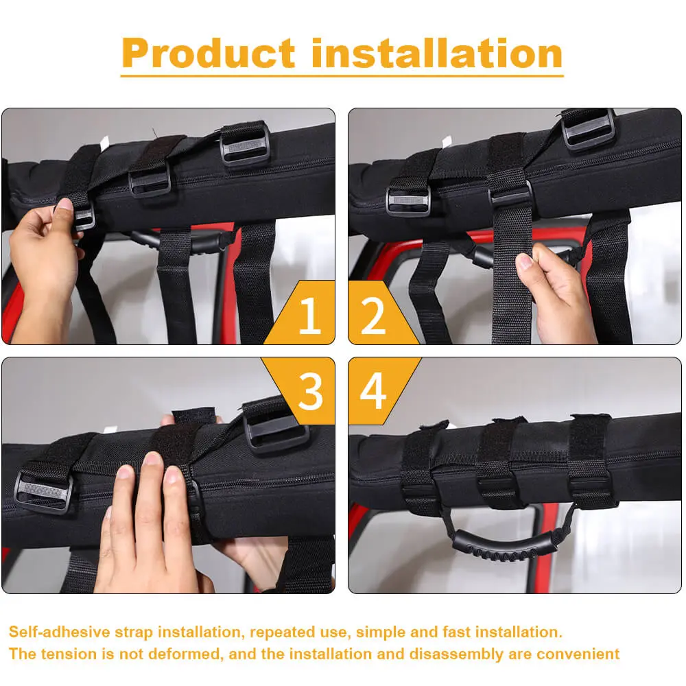 For Jeep Wrangler CJ YJ TJ JK JL JT Top Handle Roll Bar Grab Wide Grip - Image 5