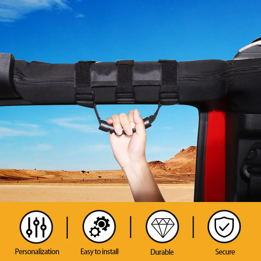 For Jeep Wrangler CJ YJ TJ JK JL JT Top Handle Roll Bar Grab Wide Grip - Image 7