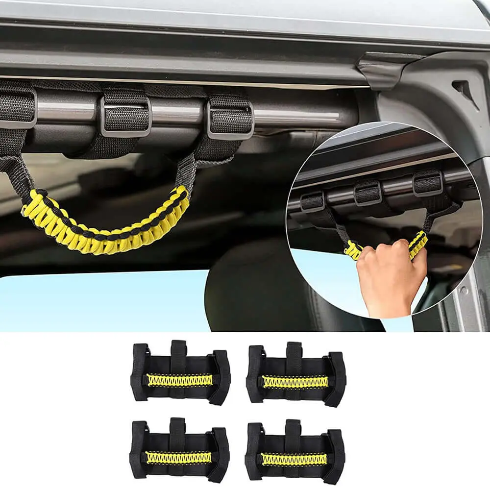 For Jeep Wrangler JL JK TJ YJ & Gladiator JT Roll Bar Grab Handles Paracord Grip Handle 4PCS - Image 11