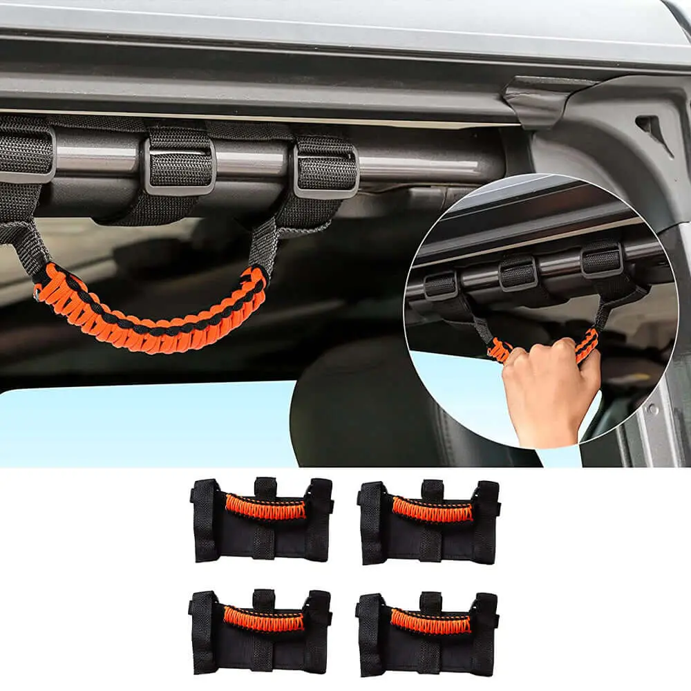 For Jeep Wrangler JL JK TJ YJ & Gladiator JT Roll Bar Grab Handles Paracord Grip Handle 4PCS - Image 13