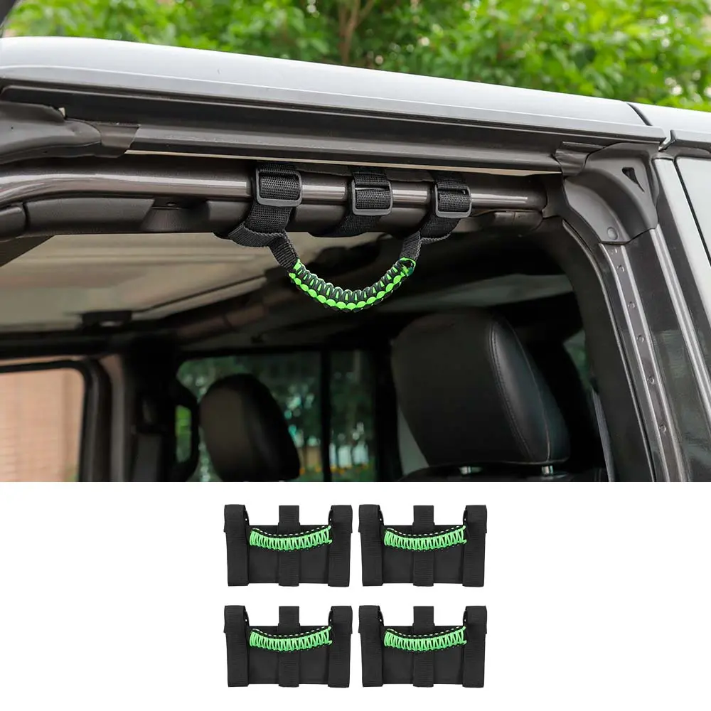 For Jeep Wrangler JL JK TJ YJ & Gladiator JT Roll Bar Grab Handles Paracord Grip Handle 4PCS - Image 14