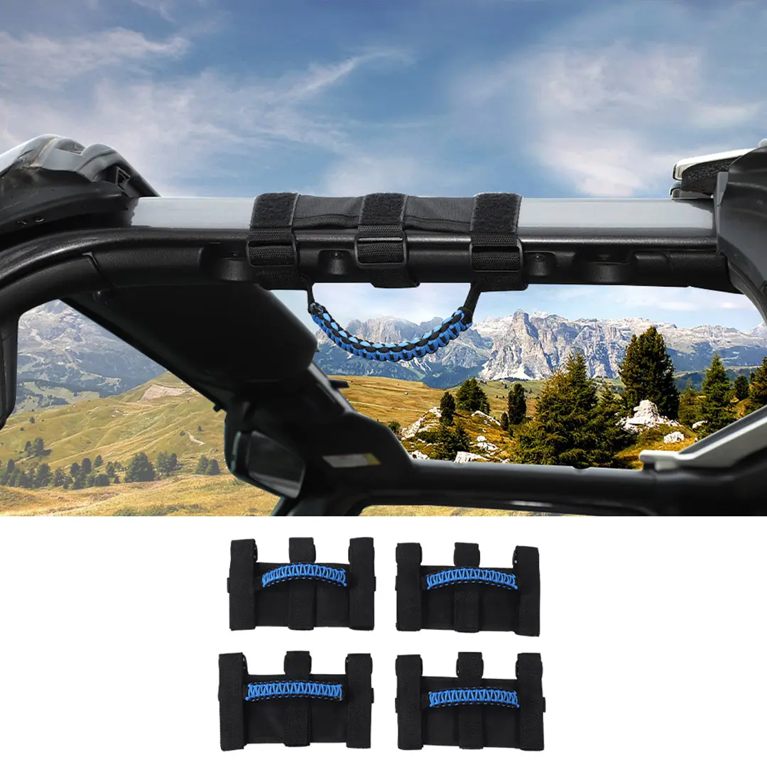 For Jeep Wrangler JL JK TJ YJ & Gladiator JT Roll Bar Grab Handles Paracord Grip Handle 4PCS - Image 15