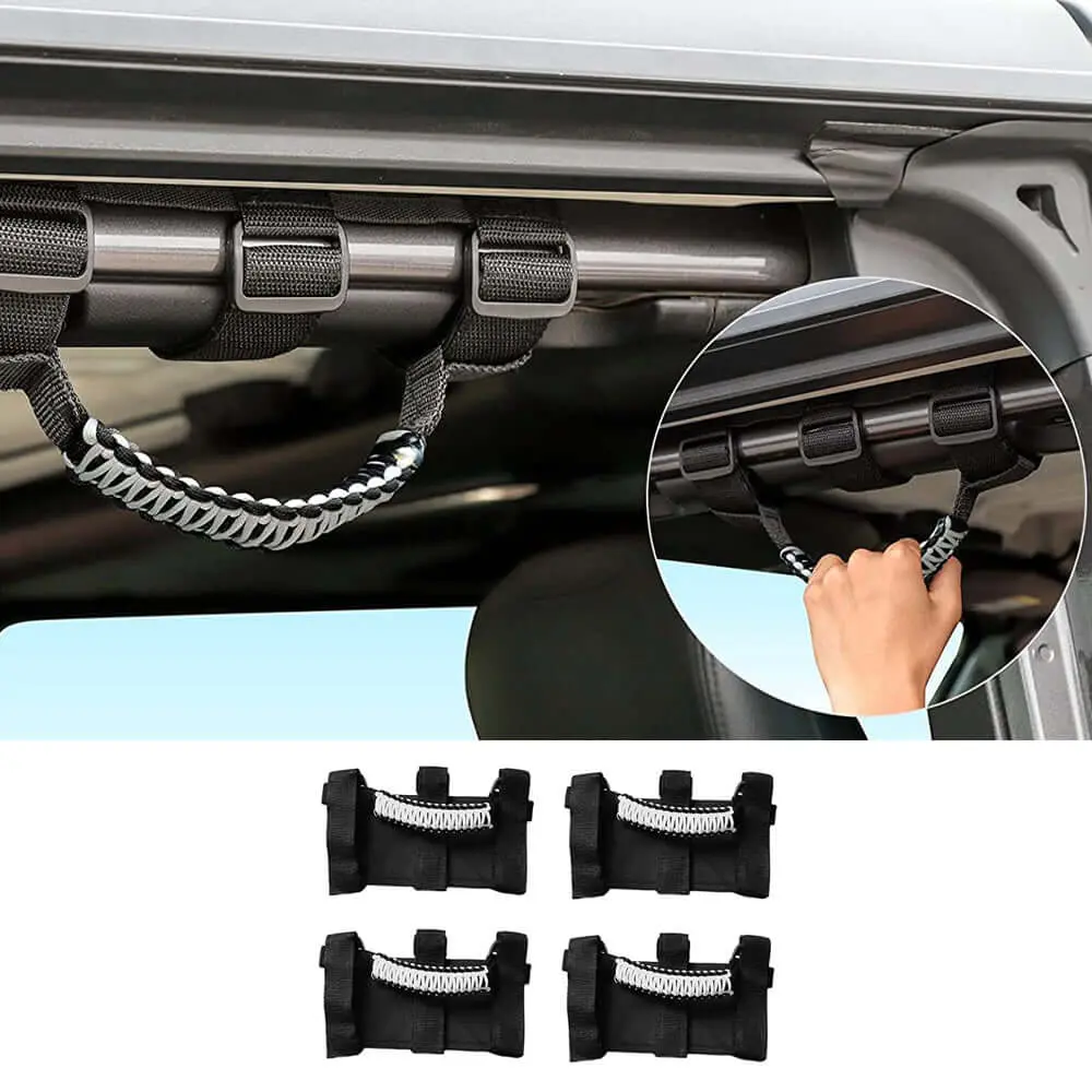 For Jeep Wrangler JL JK TJ YJ & Gladiator JT Roll Bar Grab Handles Paracord Grip Handle 4PCS - Image 16