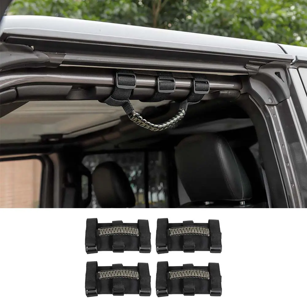For Jeep Wrangler JL JK TJ YJ & Gladiator JT Roll Bar Grab Handles Paracord Grip Handle 4PCS - Image 17