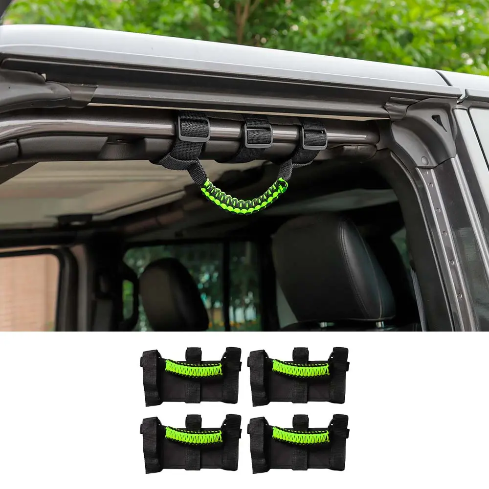 For Jeep Wrangler JL JK TJ YJ & Gladiator JT Roll Bar Grab Handles Paracord Grip Handle 4PCS - Image 18