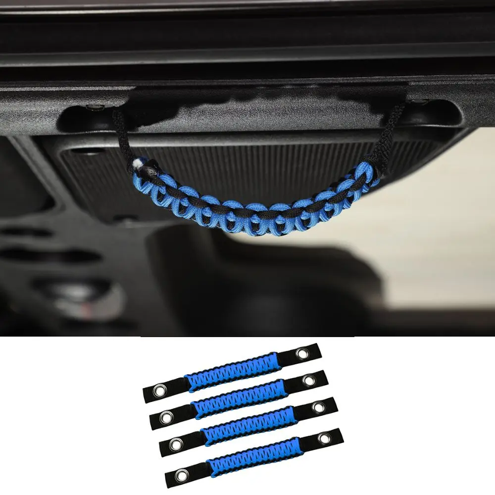 For 2007-2018 Jeep Wrangler JK JKU Top Roll Bar Grab Handles Paracord Grip Narrow Handle - Image 10