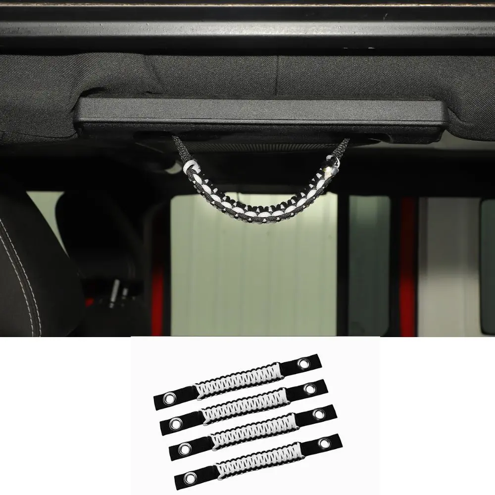 For 2007-2018 Jeep Wrangler JK JKU Top Roll Bar Grab Handles Paracord Grip Narrow Handle - Image 11