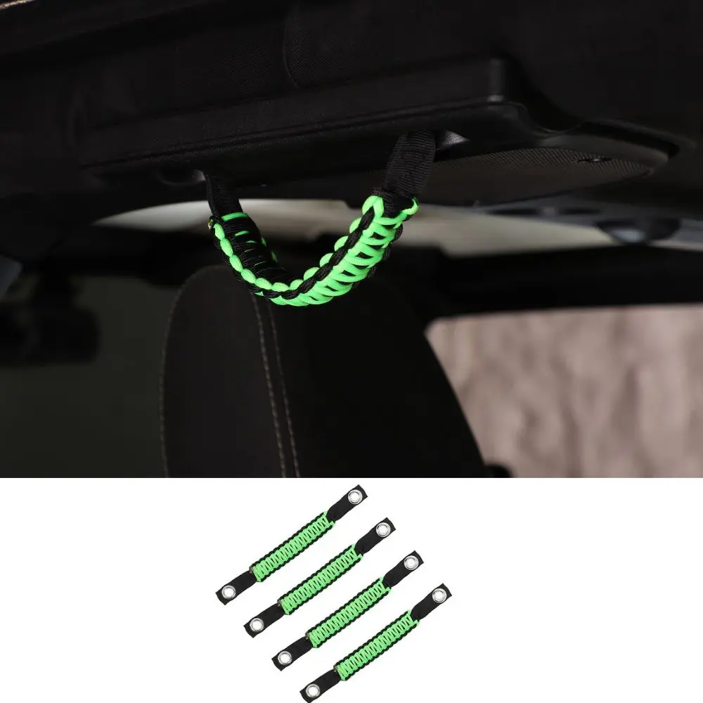 For 2007-2018 Jeep Wrangler JK JKU Top Roll Bar Grab Handles Paracord Grip Narrow Handle - Image 13