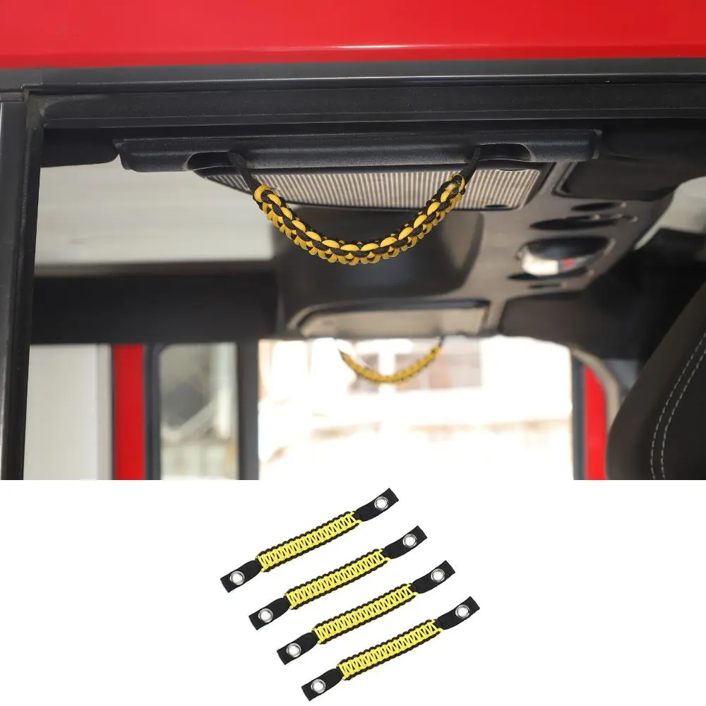 For 2007-2018 Jeep Wrangler JK JKU Top Roll Bar Grab Handles Paracord Grip Narrow Handle - Image 15